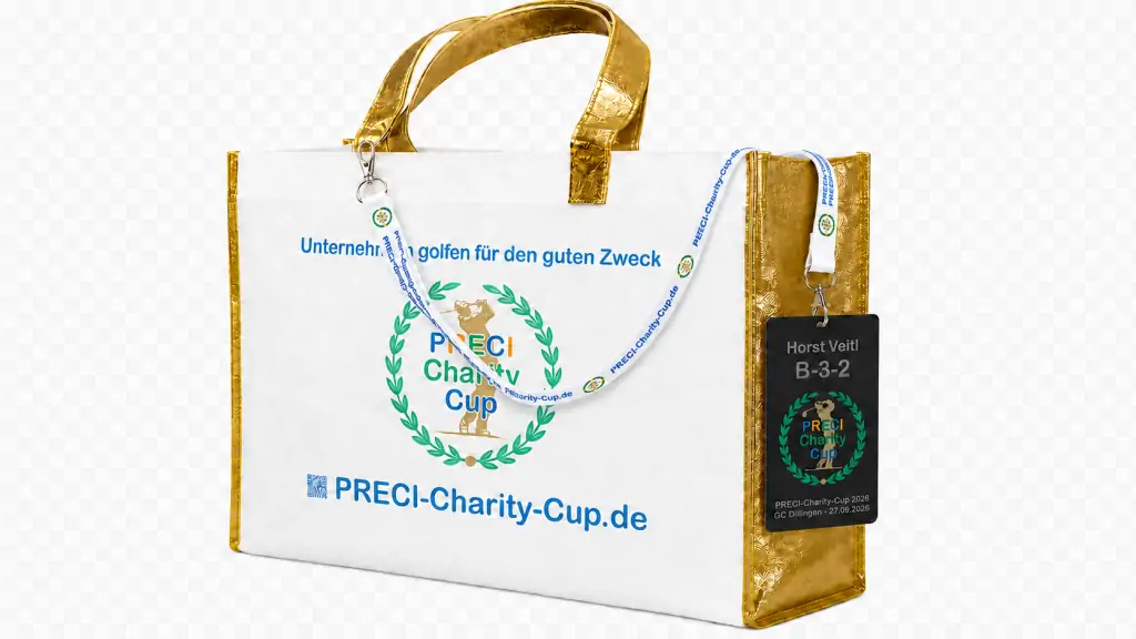 Goodie-Bag des PRECI-Charity-Cup. Auch lange nach dem Event als Shopper nützlich.